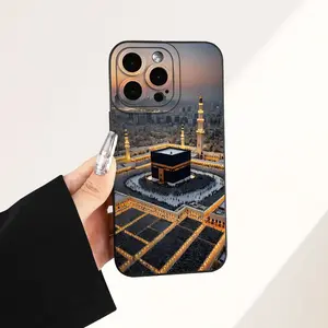 Islamic-Style Temple Square Creative Design - Shockproof, Non-slip TPU Full-Coverage Lens Protection Phone Case. Compatible with iPhone 17, 16, 15, 14, 13, 12, 11, XS, X, Samsung, and other series models. Makes an excellent gift for friends or family.