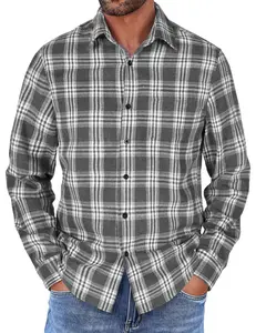 COOFANDY Mens Flannel Shirts Long Sleeve Button Down Shirt with Pocket Casual Shirts Work Shirts for Men