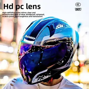 Motorcycle helmet certification national standard double mirror drinkable water ghost face helmet cycling locomotive full helmet