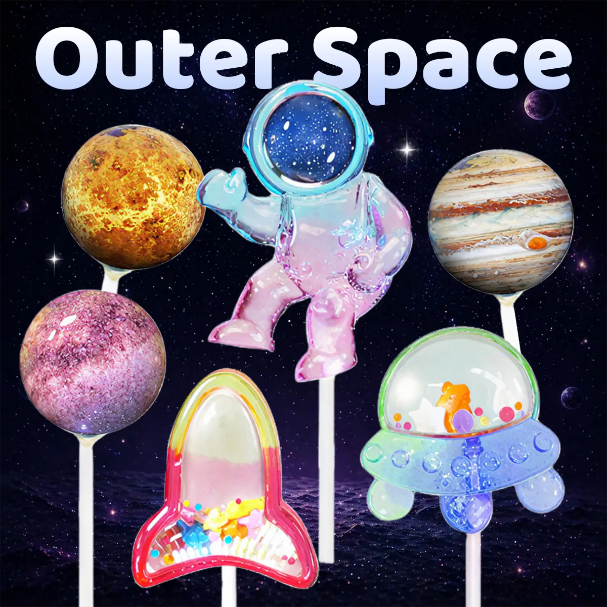 Candy Master MeCandy 5D Lollipop Set - 12 Diverse Shapes