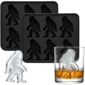 2026 New Bigfeet Ice Mold, 6 Cavity Monster Ice Tray Sasquatch Shape Silicone Ice Cube Mold, Reusable Funny Ice Cube Mold for Whiskey Party Drinks DIY Ice Cubes (2Pcs)