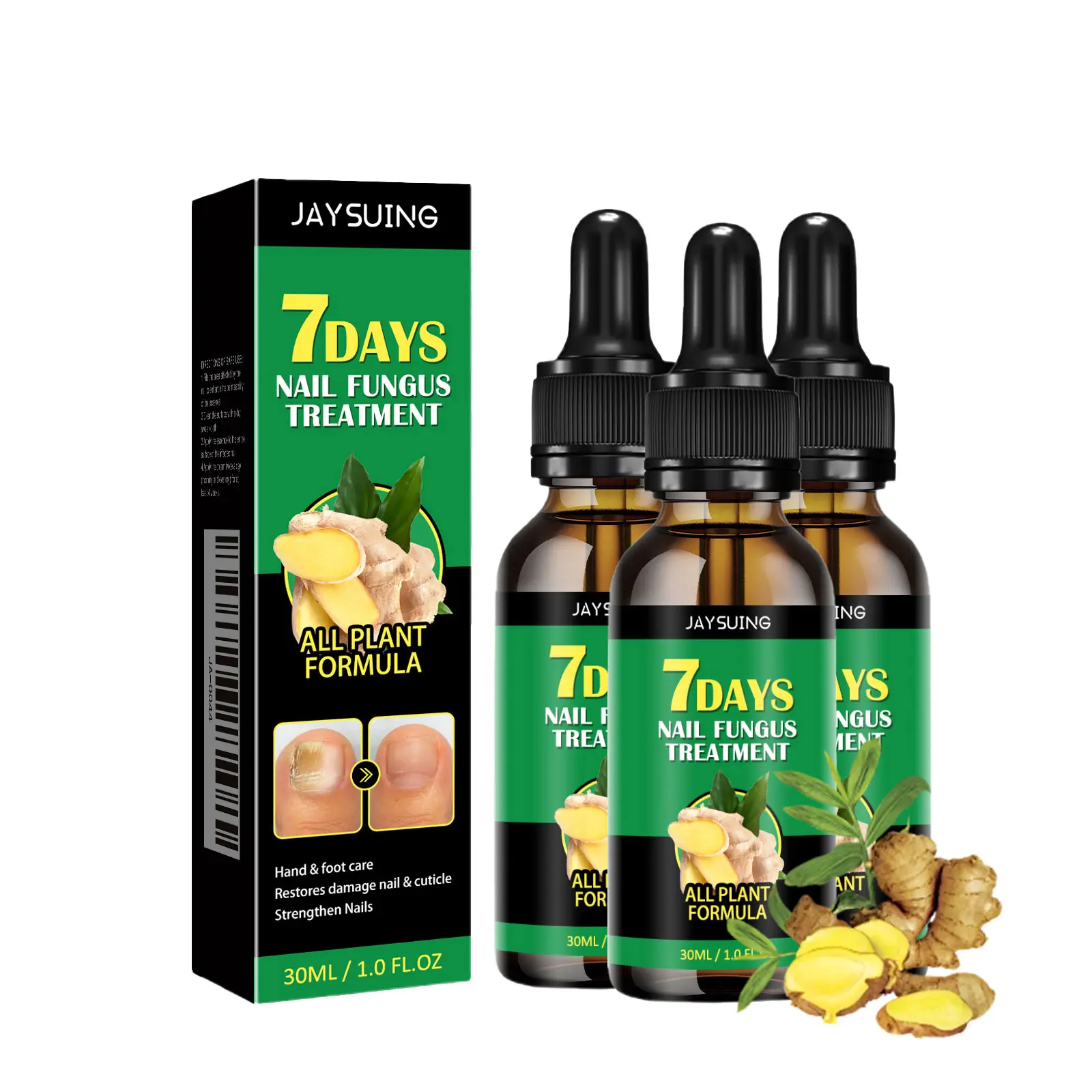 7 DAYS Nail Treatment, Ginger Nail Treatment, Multi-Purpose Nail Repair, Nail Nutrient Oil Strengthener Oil Serum Ginger Nail Growth Oil