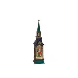 Blue Roof Holiday Church Water Lantern