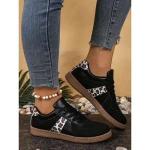 Fashionable Leopard Print Sneakers, Comfortable Walking Shoes, Stylish Low Top Design, Perfect for Casual Wear & Daily Use