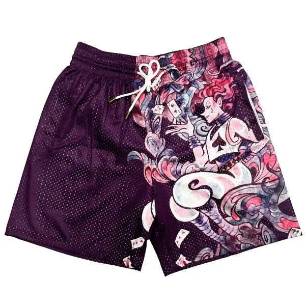 Hunter X Hunter Hisoka Trunks Shorts Lake Beach Gym Shorts Men's Shorts  Men's Summer Shorts, Sporty & Casual, Breathable & Lightweight Beachwear, Elastic & Drawstring Waist, With Pockets