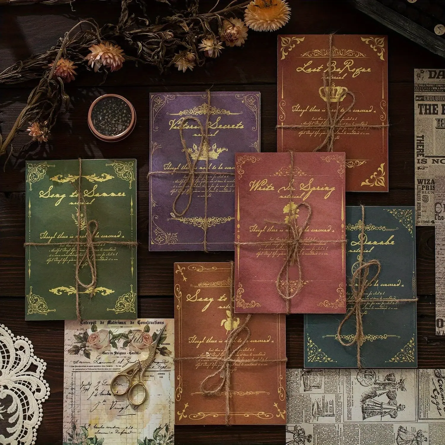 Vintage Journaling Supplies Craft Kits, 180 Sheets of Scrapbook Paper for Journals Christmas Plan Aesthetic Room Decor Wall Art Collage Album Picture Frames DIY Art Crafts Handmade