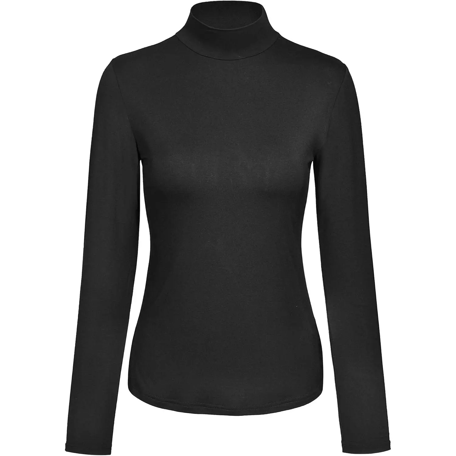 Women's Mock Turtleneck Top, Long Sleeve Slim Fit Basic Shirt, Lightweight Silky and Breathable Casual Base Layer, Lady, Longsleeves, Soft, Piece, Style