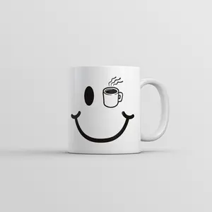 Coffee Cup Eye Smile Mug Funny Novelty Gift Cup - 11oz Funny Coffee Mugs Ceramic Printed Drinkware Cup