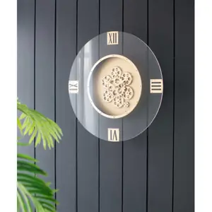 Round Moving Gear Roman Numeral Clock