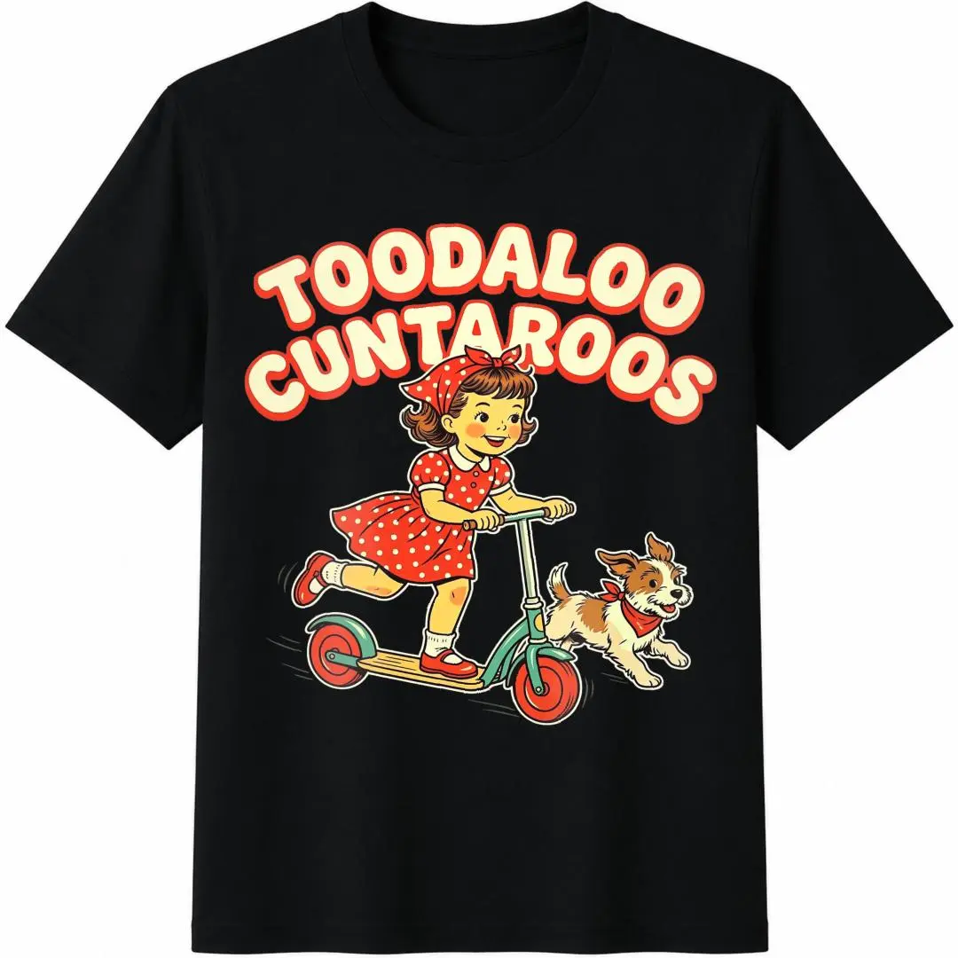 T Shirt Print ,Graphic-Cotton Tees Women's-Shirt Casual Black Toodaloo Cuntaroos Funny Retro Scooter Girl T-Shirt Spring Tops Summer Tops For Women Black Tops Womens Clothing Cotton Tops Summer Clothes Summer Clothes Cotton T Shirt