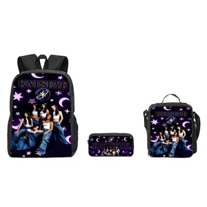 KATSEYE 3PCS Backpack Set Large Capacity Lightweight Pink School Bag with Lunch Box & Pencil Case Travel Daypack for Teen Girls Back to School Graduation Gift