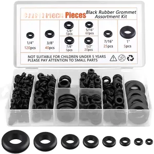 PSHZZ 280 count Rubber Grommets Kit, Rubber Hole Grommet Gaskets Assortment for Wiring, Wire, Automotive, Firewall, Sheet Metal, Hardware Repair, 8 Sizes 1/4" 5/16" 3/8" 7/16" 1/2" 5/8" 7/8" 1"