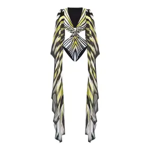 Cavalli Women's One Piece Swimsuit with Zebra Print Long Sleeve Monokini Bathing Suit for Beach Wear