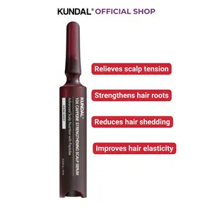 KUNDAL 10X Caffeine Hair Loss Serum Roll-on (0.33 fl oz) - Cooling Menthol Scalp Massage & Root Booster for Thinning Hair
