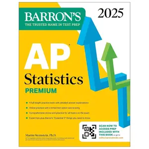 AP Statistics Premium, 2025: Prep Book with 9 Practice Tests + Comprehensive Review + Online Practice (Barron's AP Prep) Premium Edition