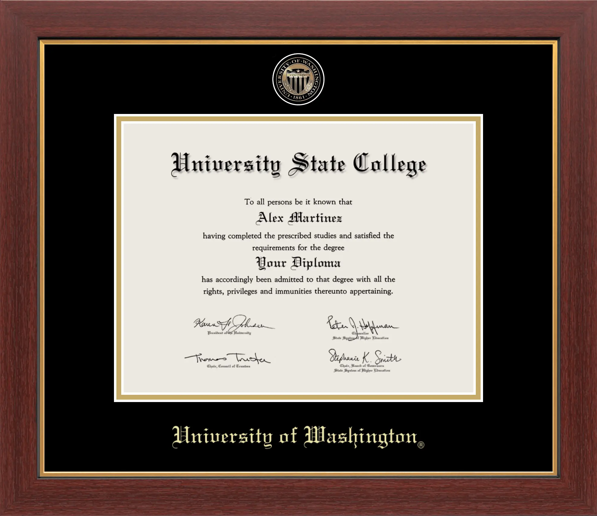 University of Washington Medallion Diploma Frame