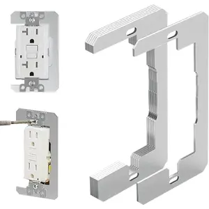 Wall Plate Spacer, 6 count Outlet Spacers for Electrical Box, Metal Flush Fit Device Leveling Plates, Electrical Box Outlet Spacers Shims