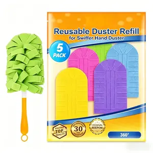 5-Pack Reusable Dusting Brush Heads, Ideal for Home Cleaning, Pet Hair Removal, Car Cleaning, Multicolor Replacement Heads