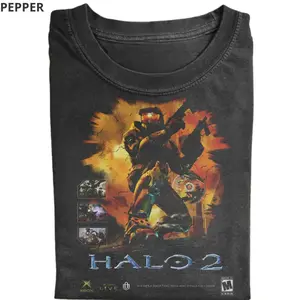 Halo 2 Vintage Shirt, Classic Sci-Fi Gaming Graphic T-Shirt, Spartan Warrior Pullover, Gamer Gift - Vintage Graphic Tee – Unisex S-3XL – Menswear & Womenswear – Streetwear Tops – Casual Cotton Crewneck Shortsleeve T-shirt
