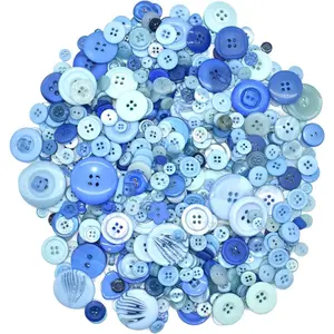 600 count Assorted Size  Round Buttons DIY Craft Sewing Decorations for 's Painting (Blue)