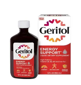 Geritol Liquid Multivitamin and Iron Supplement for Energy Support 12 Fl Oz