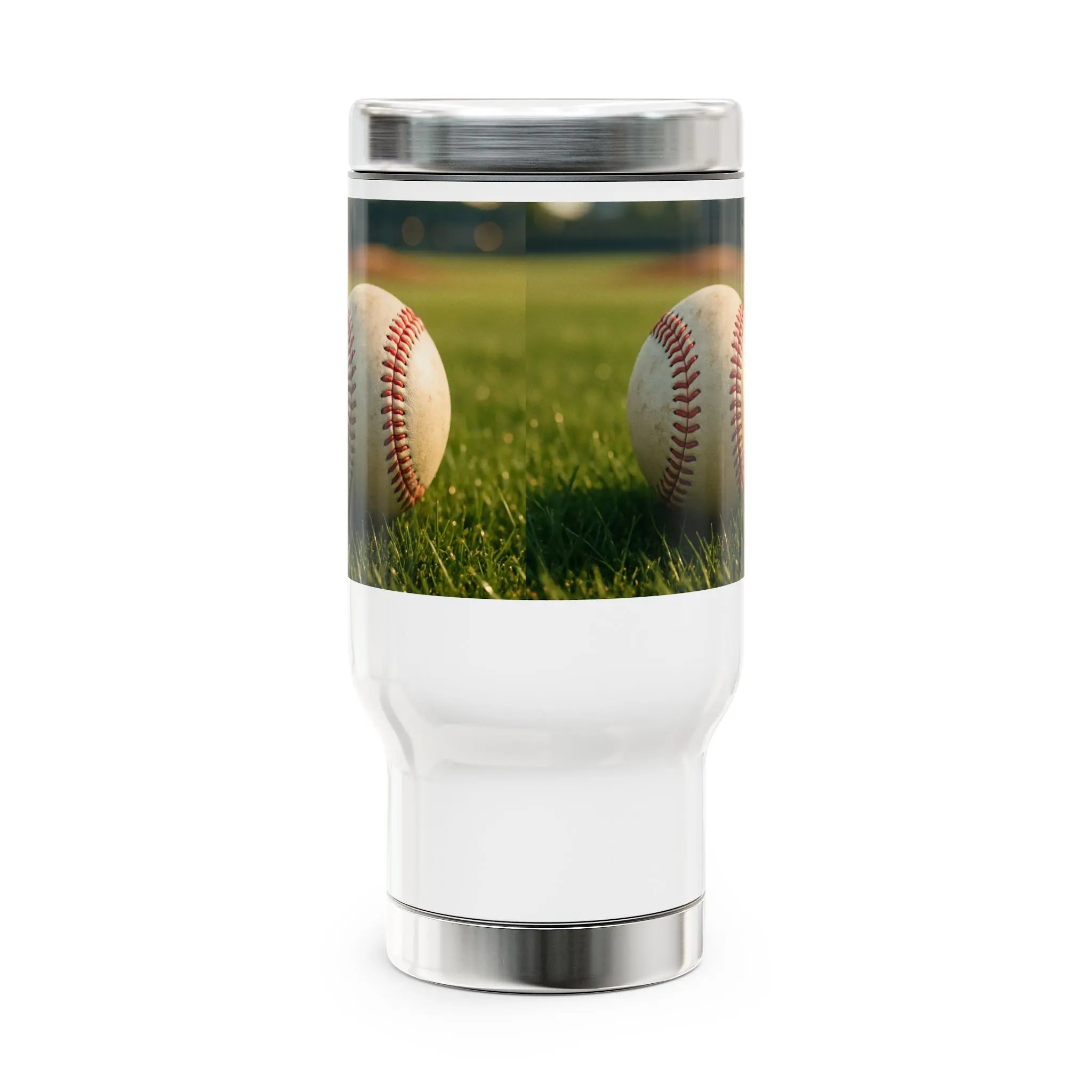 Baseball Travel Mug, 14oz Stainless Steel Travel Cup, Sports Coffee Tumbler, Gifts for Baseball Fans, Outdoor Picnic Drinkware