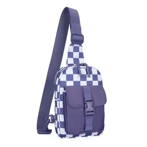 Casual Crossbody Bags, 2026 New Lightweight Checkered Sling Bag with Adjustable Strap, Main Pocket and Reinforced Trim, Versatile Storage for Travel, Hiking,summervibes