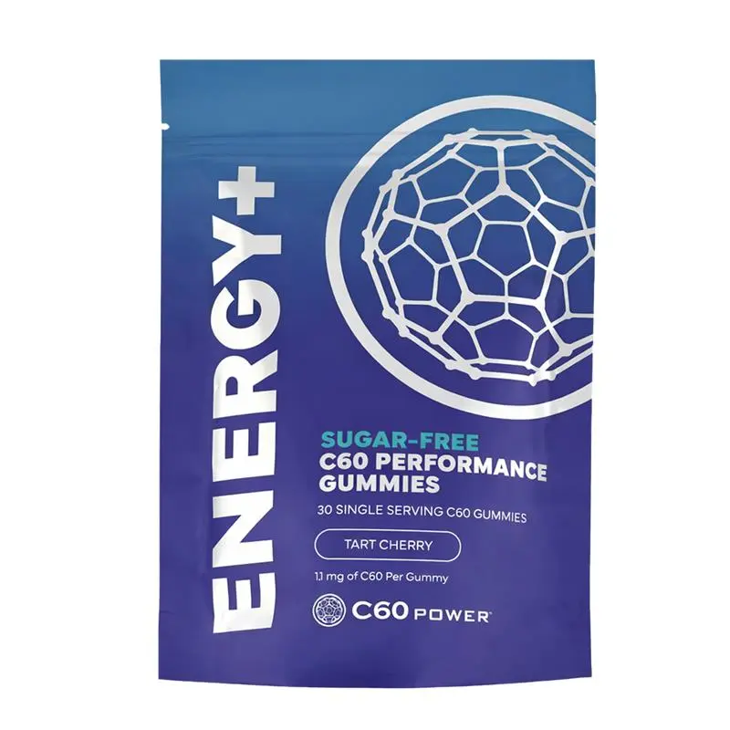 C60 Edible Sugar-Free Cherry Chewable Energy Supplement - 99.99% Pure Sublimated Carbon 60, 30-Count Daily Dietary Supplement with Citric Acid for Adult Wellness Boost