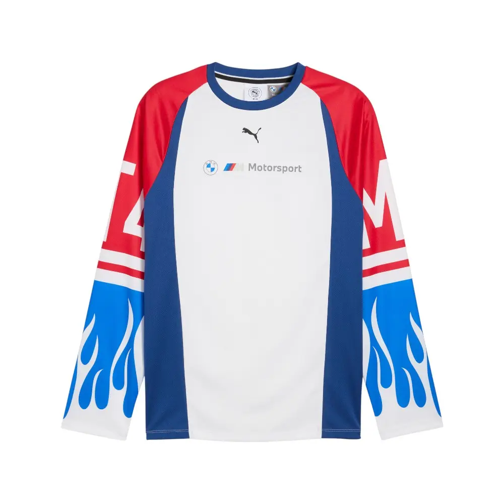 PUMA Mens Bmw M Motorsport Graphic Crew Neck Long Sleeve Casual Tops Casual - Blue