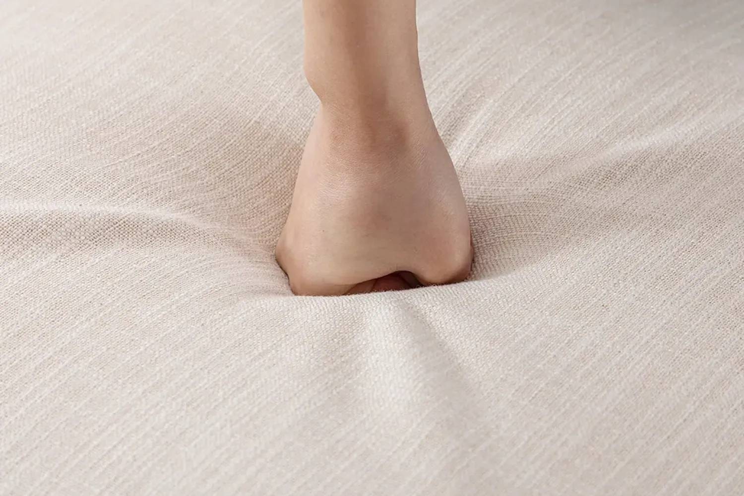 DAYALANE Payson Modern Cane Dining Room Chairs Set of 2 Nature Cane Back Upholstered Beige Light Wood Legs Ergonomic Curved Backrest for Mid Century Kitchen Party Furniture