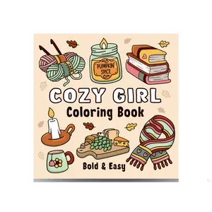 Cozy Girl Coloring Book Bold and Easy Hygge Inspired Designs for Adults and Teens. Simple, Cute Illustrations with Thick Lines (Bold & Easy)