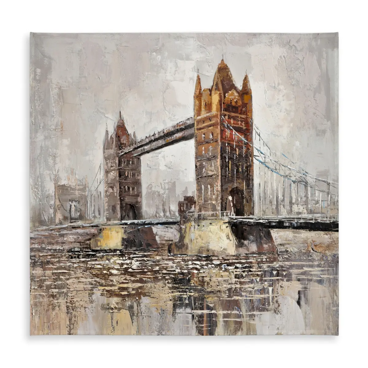 Begin Home Decor C1TC5858O8F2L1 58 x 58 in. London Tower Bridge Tablecloth - Indoor & Outdoor Home Decor