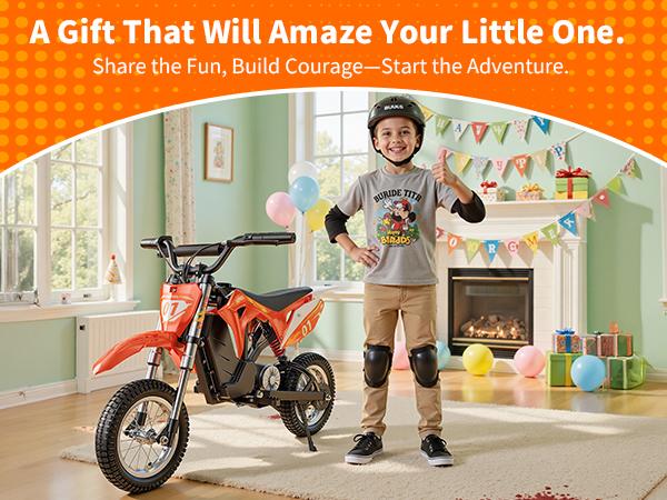 MileRocket1 Kids Electric Bike, 36V 300W Motor, 3-Speed Modes Up to 15.5MPH, 9.32 Mile Range, Dual Suspension,12 * 2.75" Tires, for Height 3.8-4.7ft