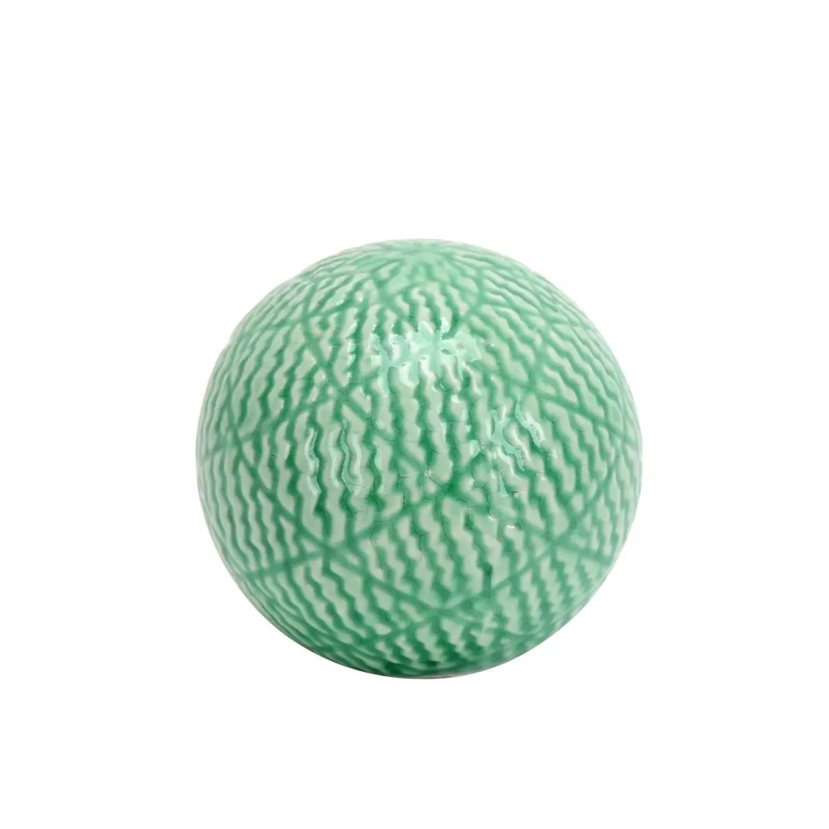 Jeco HD-HAVS036G 4.7 in. Round Green Decorative Ceramic Ball Set - 1-Piece Unique Design Home Ornament, Easy to Clean, No Assembly Required for Shelf, Table