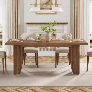TRIBEWOOD 63" Dining Table for 4-6, Modern Farmhouse Rectangular Kitchen Table, Large Dinner Table for Kitchen, Dining Room