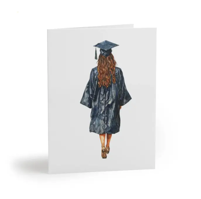 Female Graduate Illustration Greeting Cards | Graduation Card Pack,garduation Cards for Her, Simple Graduation Note Cards