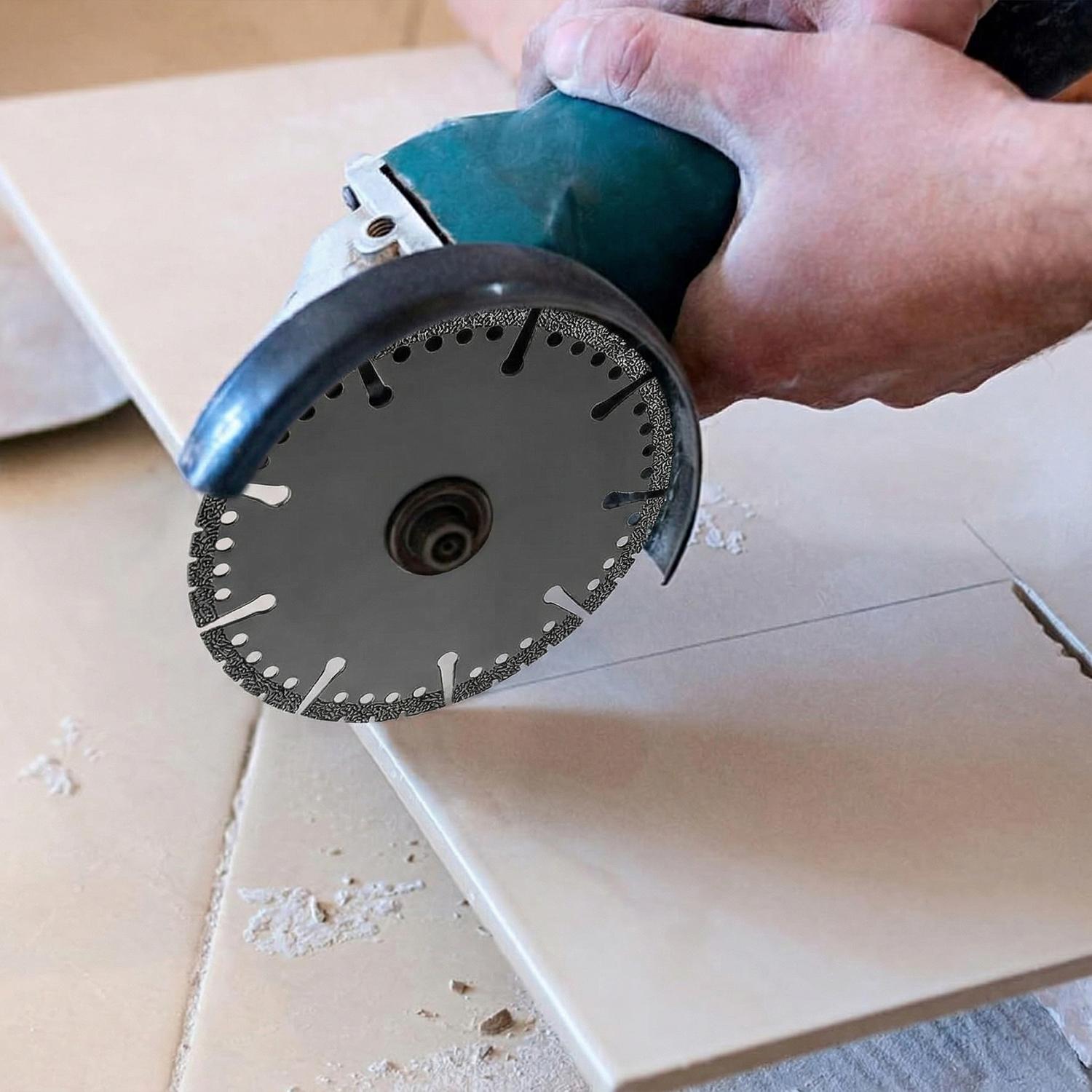 3PCS 4.5" Multi-Material Cutting Blades, Dry Cut Saw Blades for Angle Grinder, Cutting Metal, Cast Iron, Tile, Stone, Marble & Plastic, Heavy Duty Angle Grinder Tool Accessories