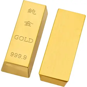 Realistic Gold Bar Ornament, Zinc Alloy Plated Model, Heavy Texture, Detailed Design, Perfect for Living Room, Office, Party Decor, Home Decor