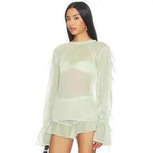 Shani Shemer Jeanie Longsleeve Top in Mint