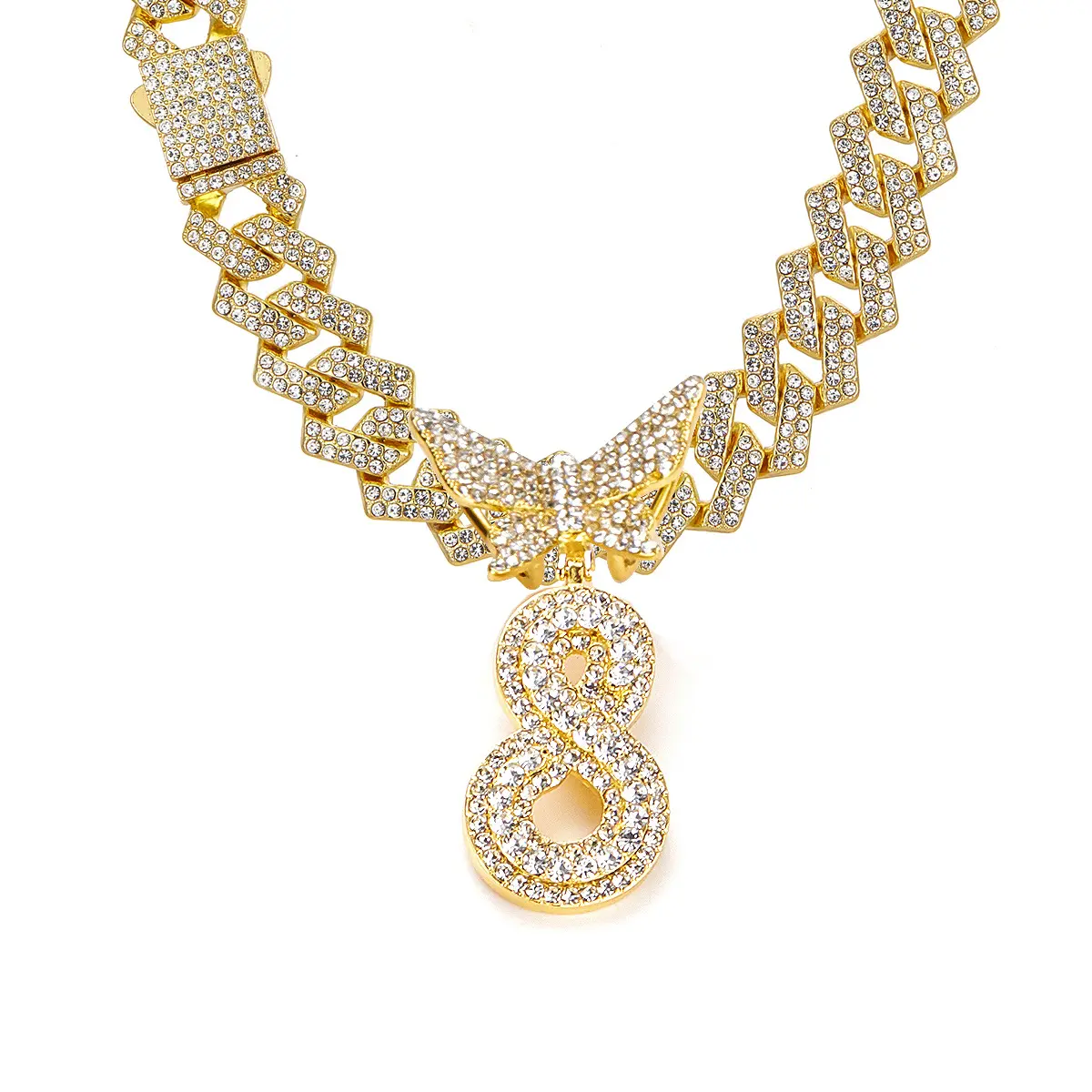 Golden letter necklace S