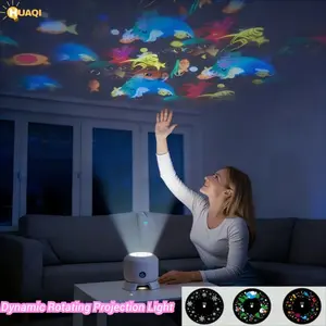 Rotating Multicolor Projector Light, Rechargeable LED Touch Control, Snowflake Ocean Christmas Halloween Festival Laser Stage Lamp