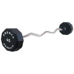 French Fitness EZ Curl Urethane Barbell 45 lbs - Single (New)