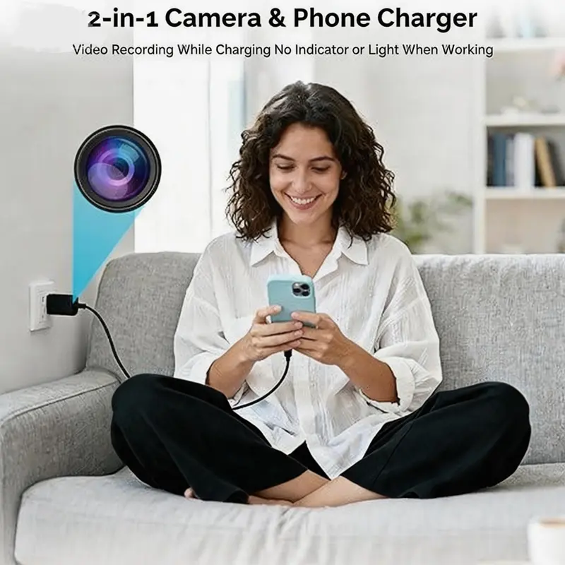 Type-C USB Charger Hidden Security Camera 1080P HD Dual Band WiFi Spy Cam with Motion Sensor Live View for Home Office Surveillance