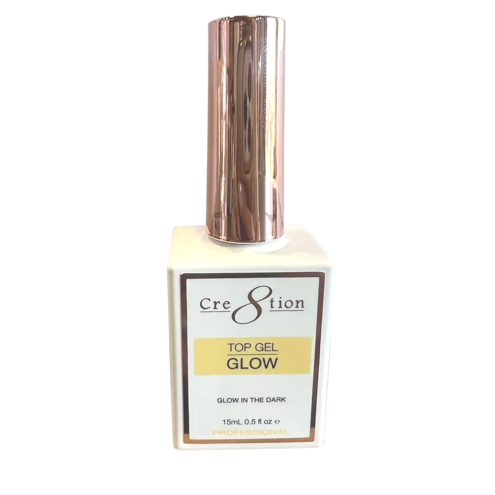 Cre8tion Premium Glow Effect Gel Top Coat Nail Polish - Nail Products, Single Item, Easy Removal, LED-UV Lamp Curing Required, for Manicure Beauty & Personal Care Finishing Nails Nail Art