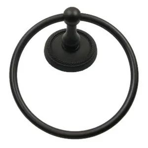 212 MAIN Riverside Oil Rubbed Bronze Towel Ring with Interchangeable Plate - Wall-Mounted Towel Hook, Bathroom Accessories Decor
