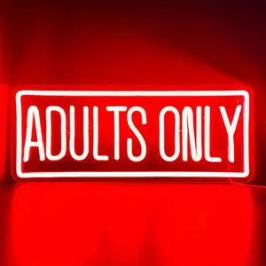 Adults Only Neon Sign, Dimmable USB Powered LED Neon Lights Letter Words Signs for Bedroom Bar Man Cave Hotel Party Game Room Wall Decor