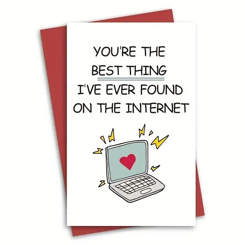 Letter Pattern Greeting Card, 1 Count Funny Friend Card with Envelope, Creative Card for Gift Giving