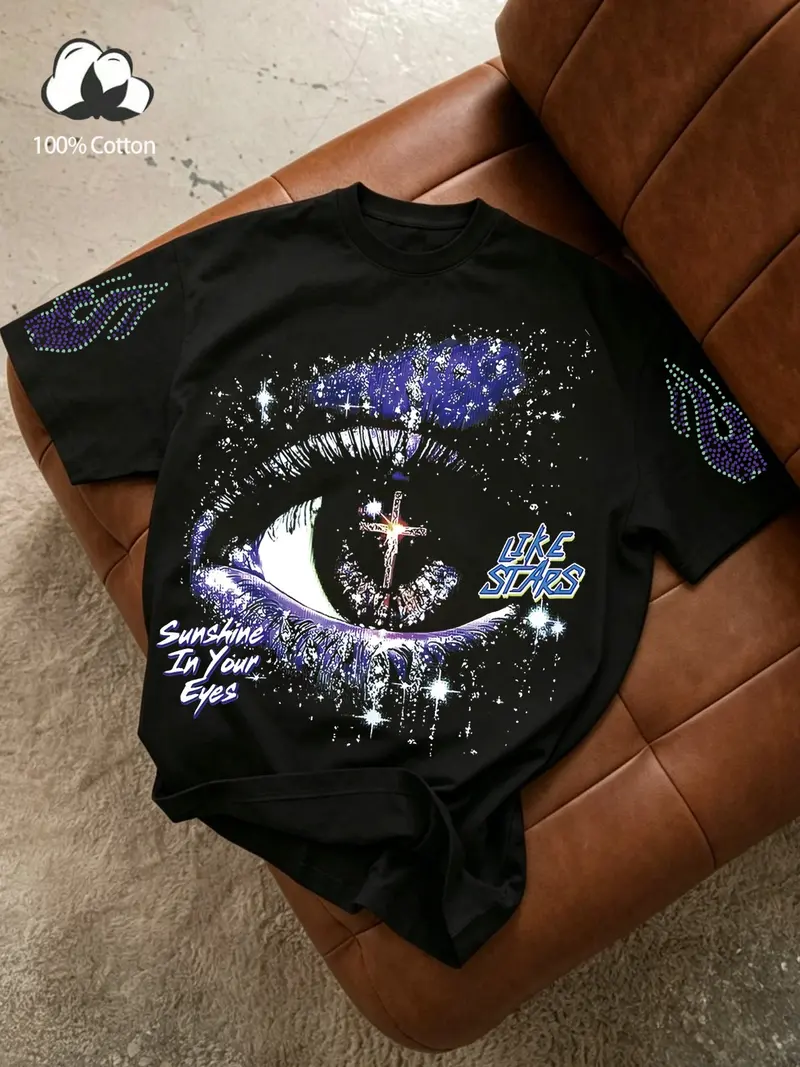 HELLSTAR 紫色 ストーン付き Hellstar-OG-Logo-Rhinestones-