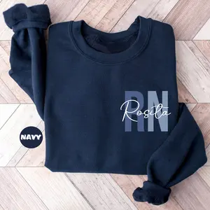 Custom Registered Nurse Sweatshirt With Name, Personalized RN Pocket Hoodie, Nurse Life Outfit, Nurse Appreciation Clothing