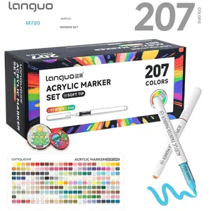 207 Colors Acrylic Paint Pens, Automatic Ink Control System, Soft Brush Tip Markers, and Paint Marker, DIY Crafts, Acrylic Painting Pen
